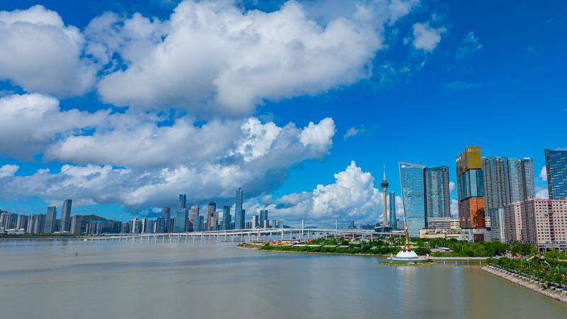 图为2024年7月6日拍摄的澳门风光(无人机照片)。 新华社发 张金加/摄