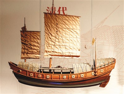清代漕船模型。 　　中国京杭大运河博物馆供图